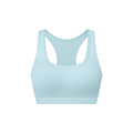 Off Script Women’s Cropped Sports Bra - Sky Blue front 3D mockup
