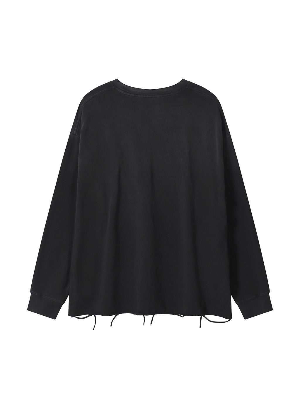 Snow Wash Raw Edge Cotton T-Shirt – additional product view 1