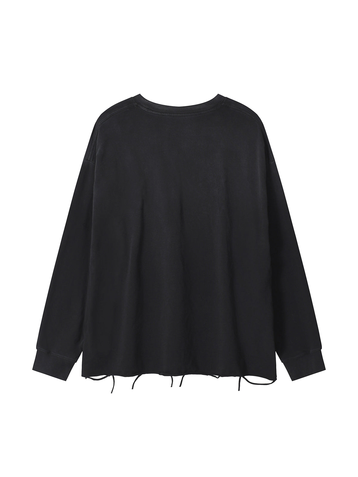 Snow Wash Raw Edge Cotton T-Shirt – additional product view 1