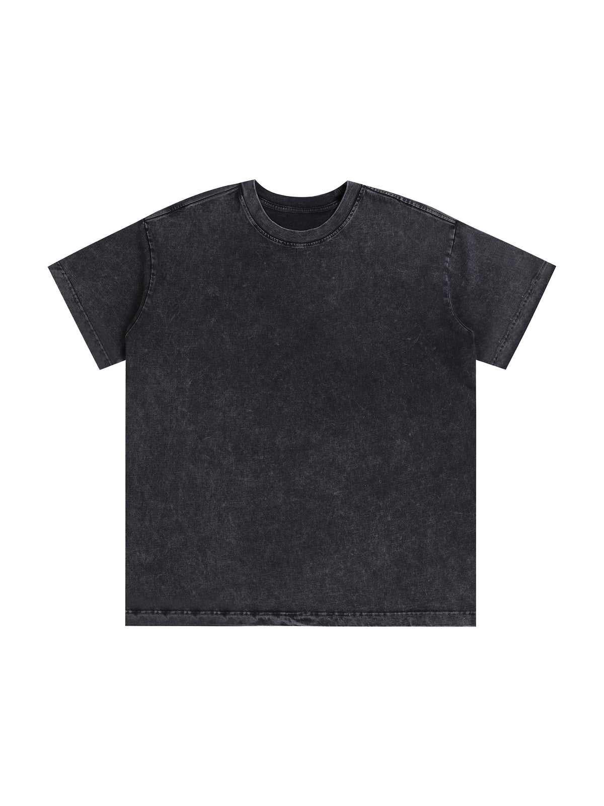 Snow Washed Heavyweight Oversize T-Shirt – Black front view