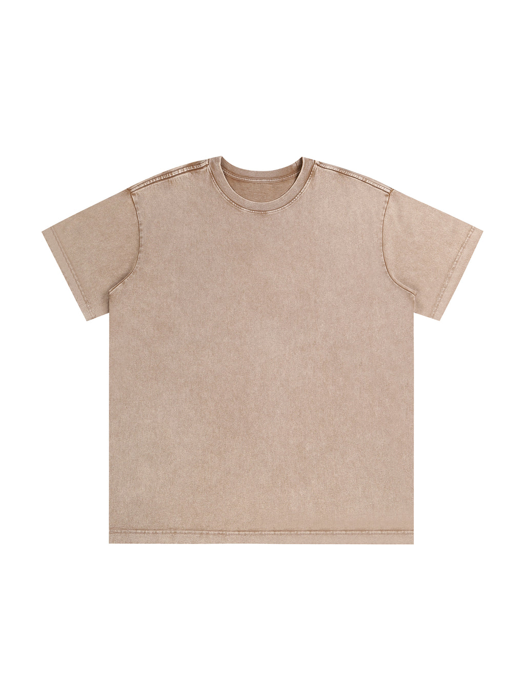 Snow Washed Heavyweight Oversize T-Shirt – Khaki front view