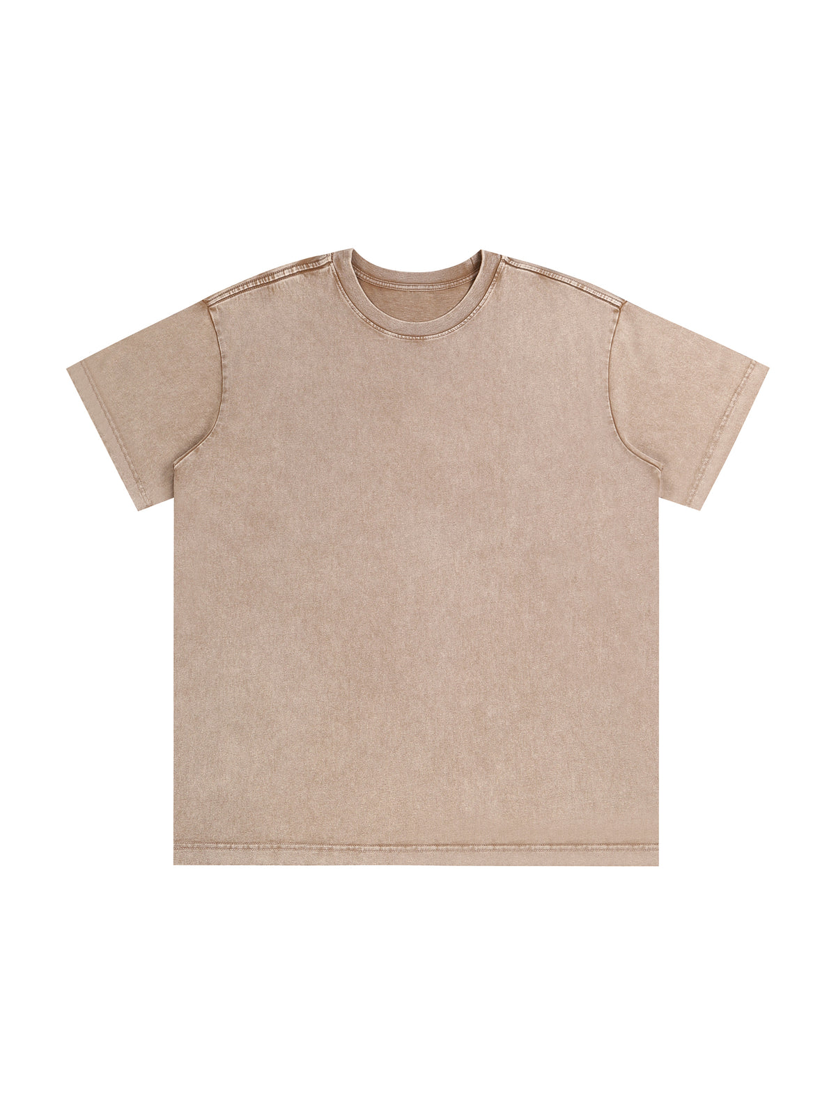 Snow Washed Heavyweight Oversize T-Shirt – Khaki front view