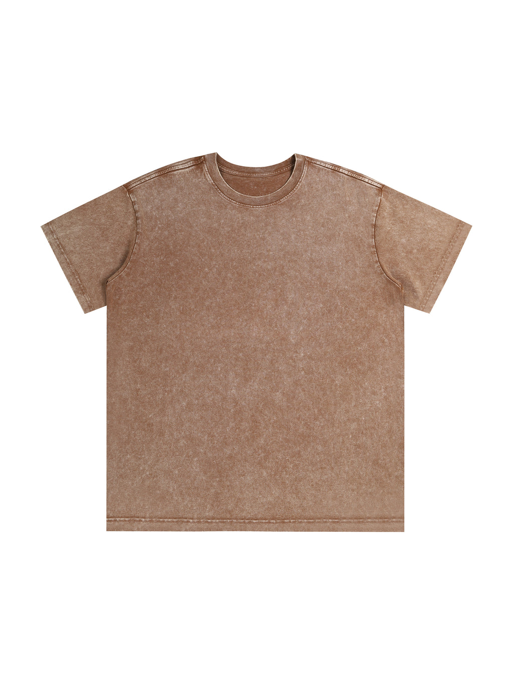 Snow Washed Heavyweight Oversize T-Shirt – Coffee front view