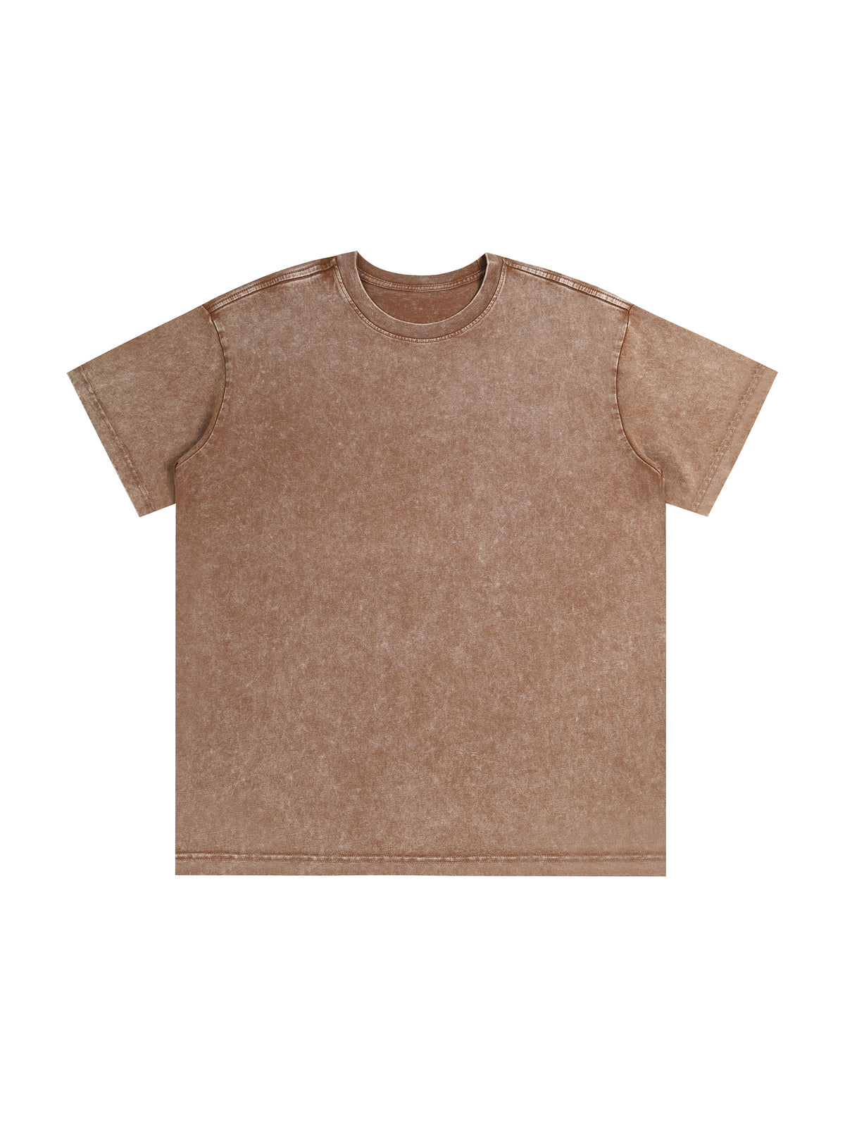 Snow Washed Heavyweight Oversize T-Shirt – Coffee front view