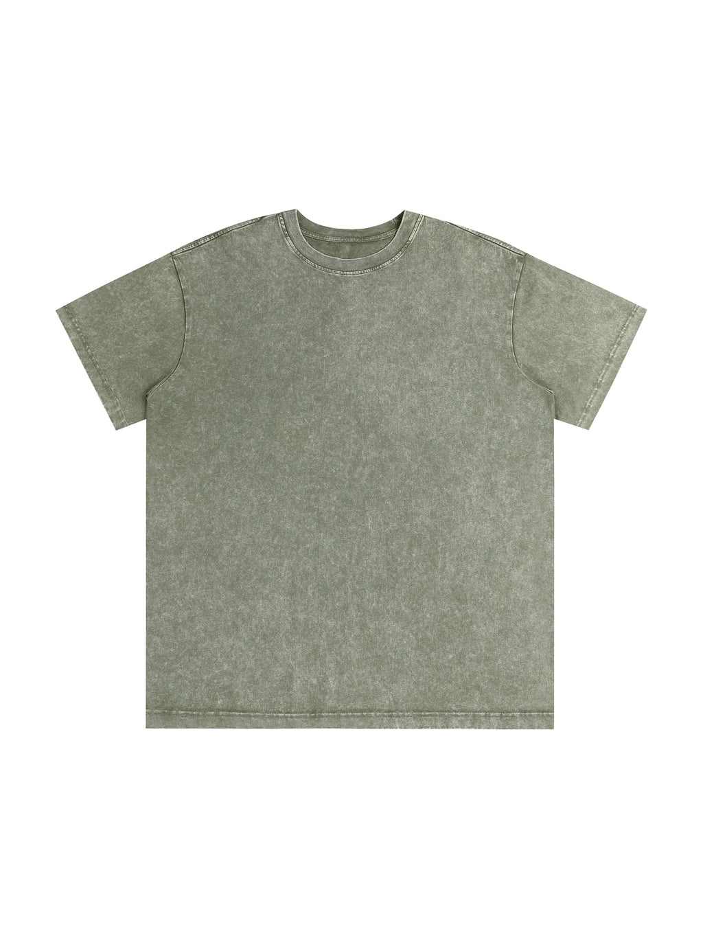 Snow Washed Heavyweight Oversize T-Shirt – Green front view