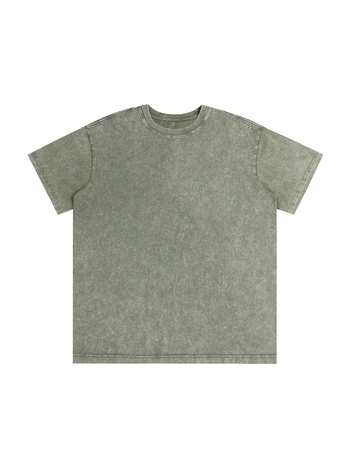 Snow Washed Heavyweight Oversize T-Shirt – Green front view