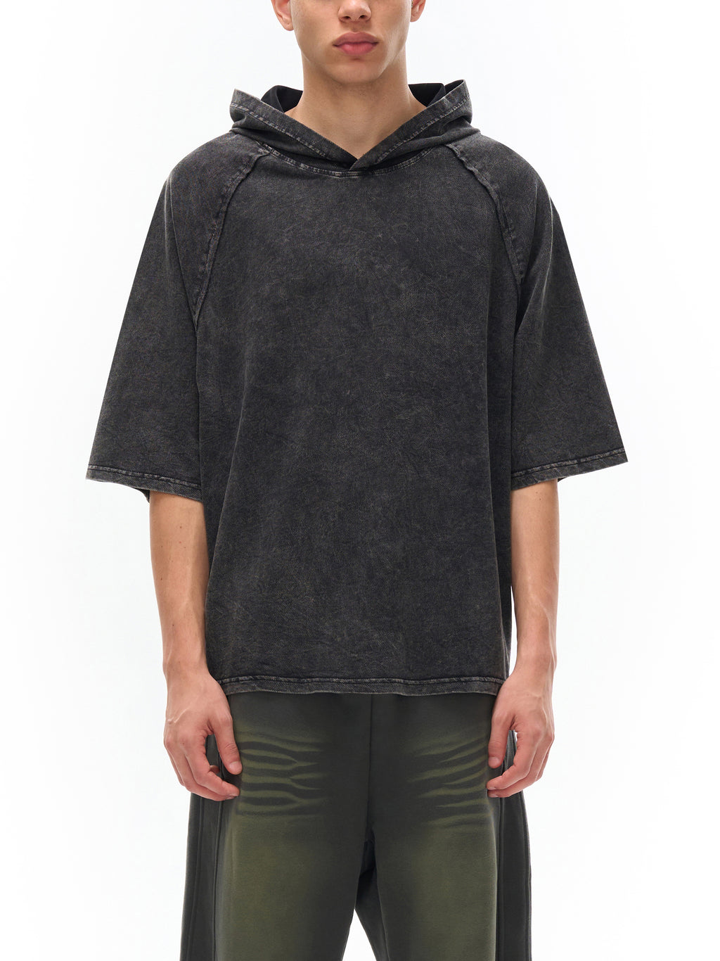 Snow Washed Hooded Boxy T-Shirt – additional product view 3