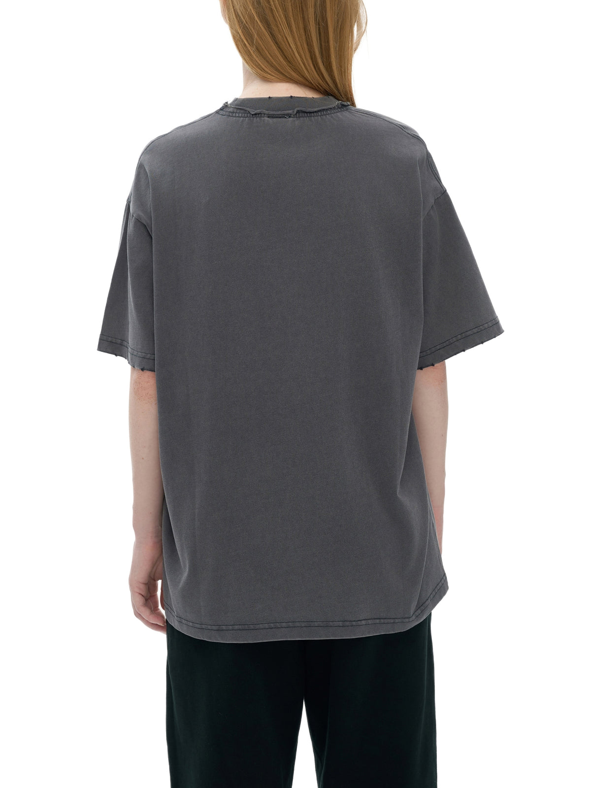 Snow Washed Raw-Edge Neckline T-Shirt – additional product view 8