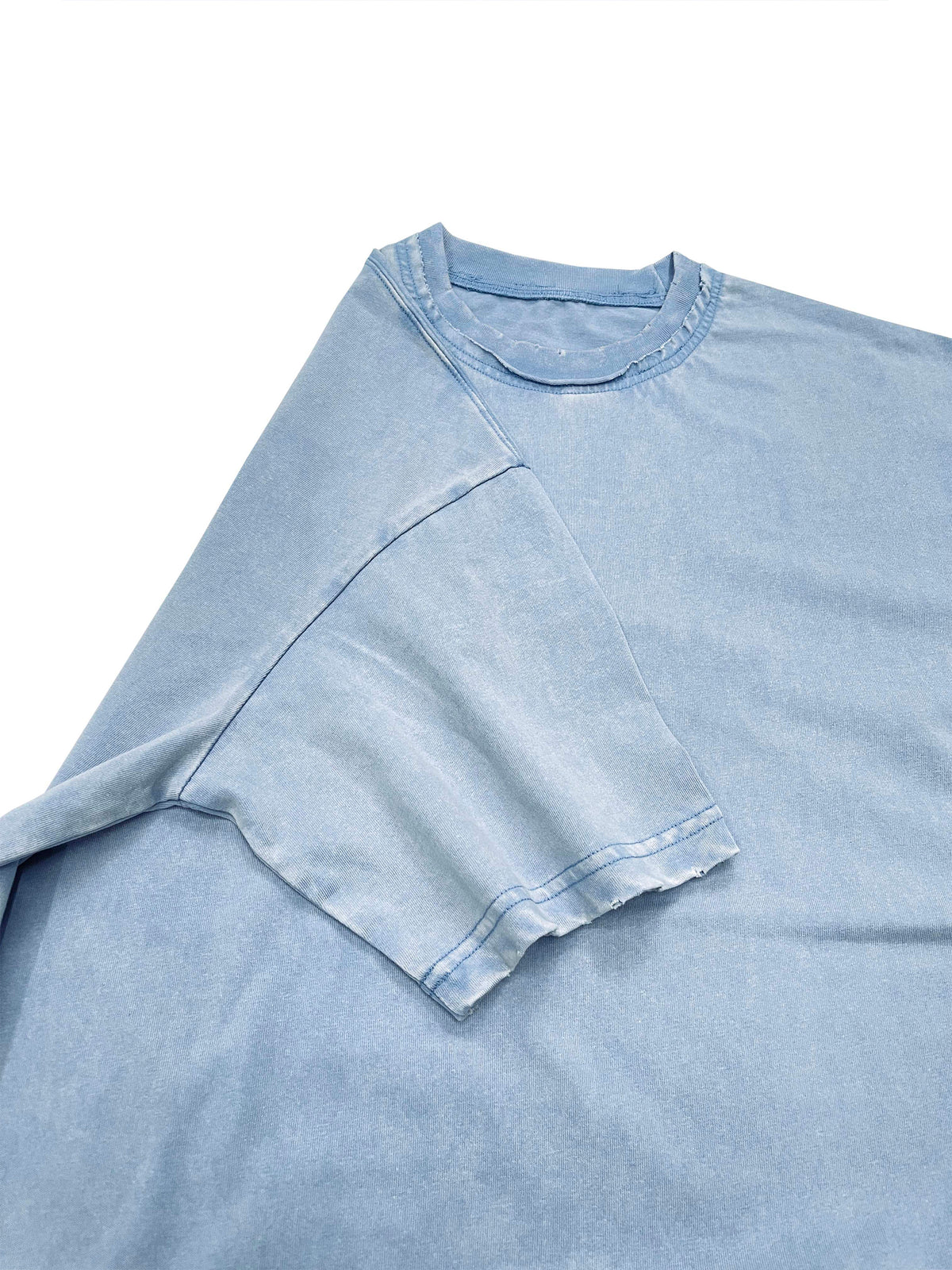 Snow Washed Raw-Edge Neckline T-Shirt – additional product view 18