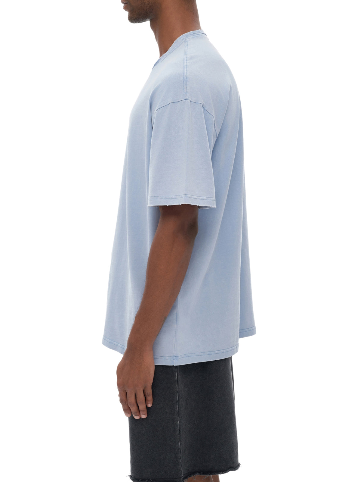 Snow Washed Raw-Edge Neckline T-Shirt – additional product view 2