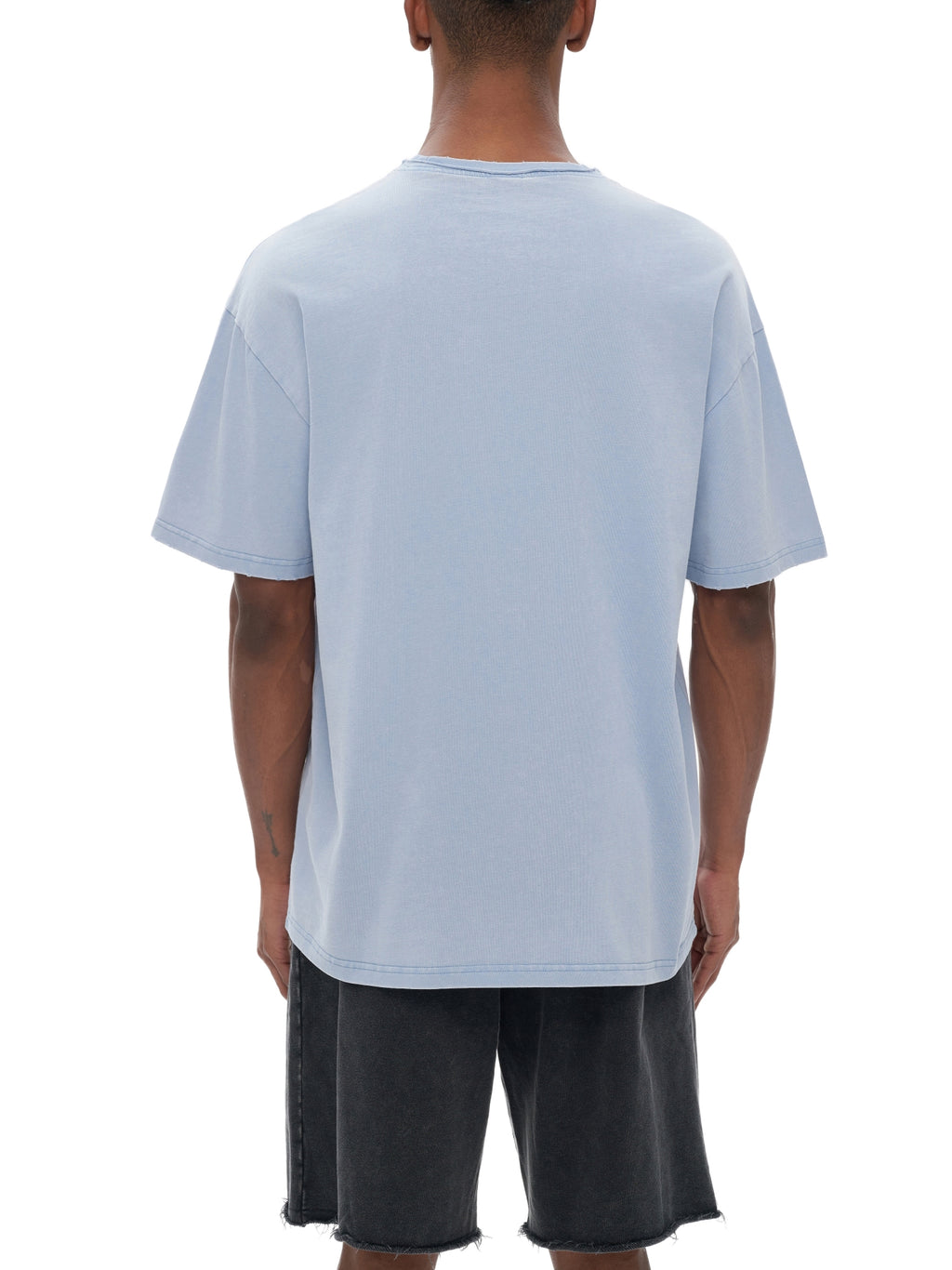 Snow Washed Raw-Edge Neckline T-Shirt – additional product view 3
