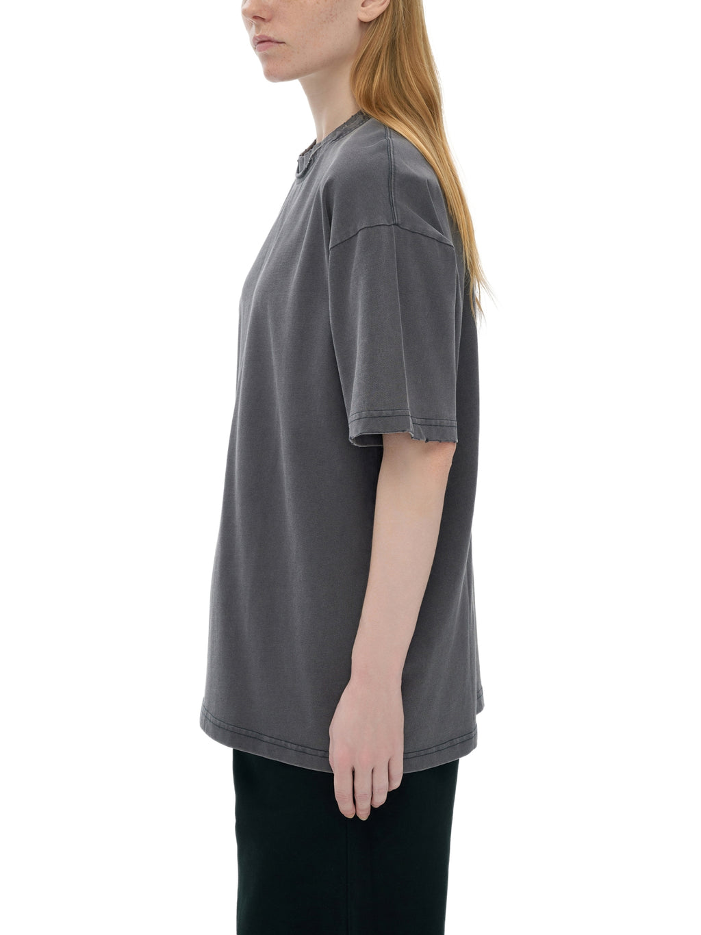 Snow Washed Raw-Edge Neckline T-Shirt – additional product view 7