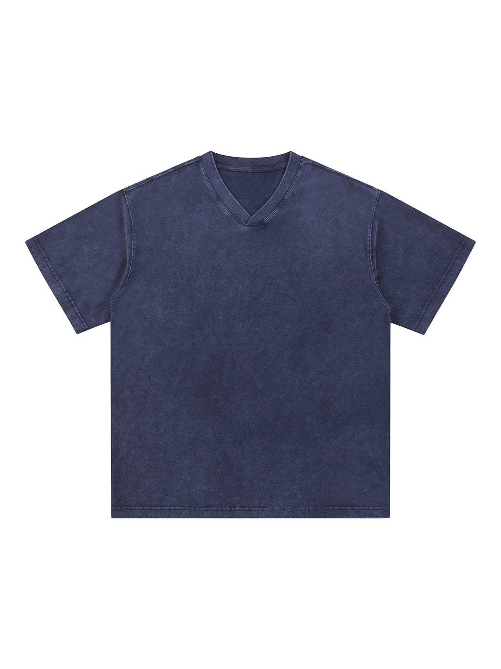 Snow Washed V-Neck Cotton T-Shirt – Royal Blue front view