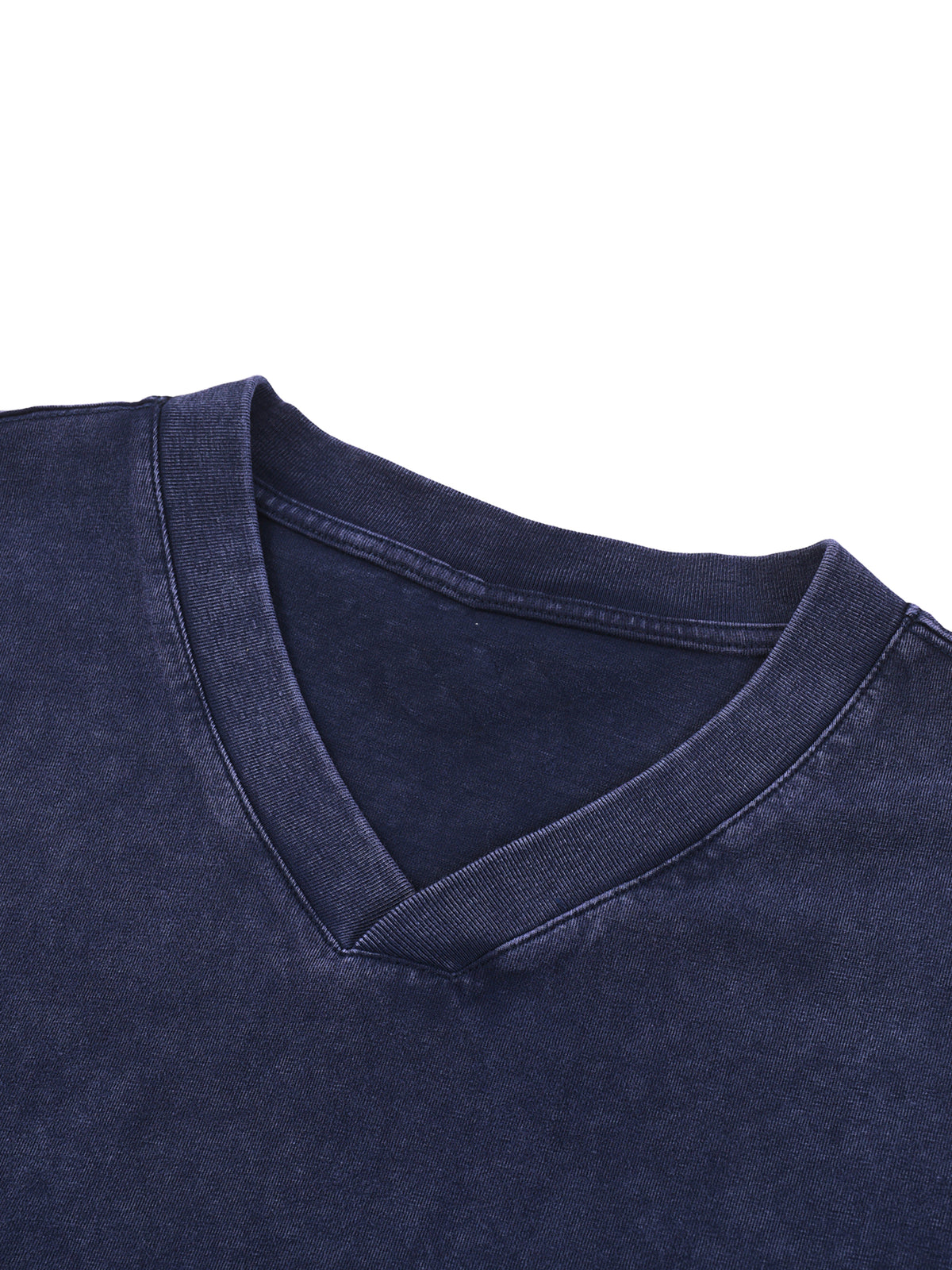 Snow Washed V-Neck Cotton T-Shirt – additional product view 4