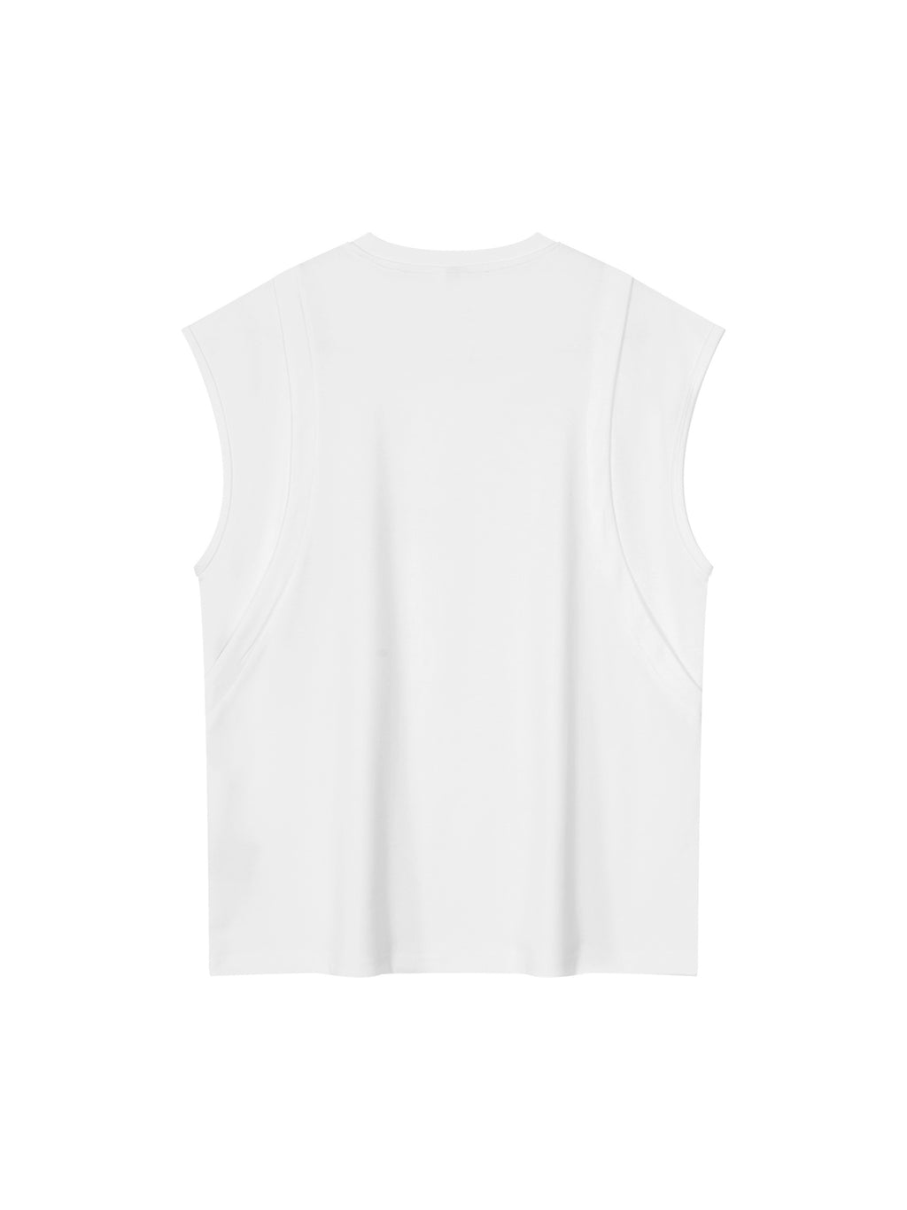 Spliced Panel Sleeveless Muscle T-Shirt