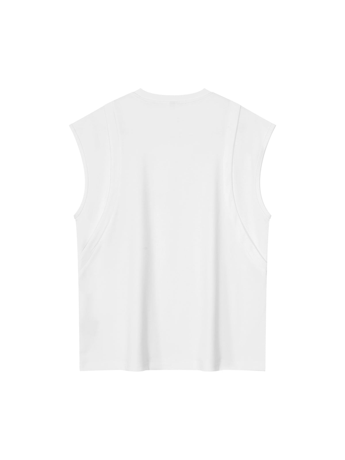 Spliced Panel Sleeveless Muscle T-Shirt