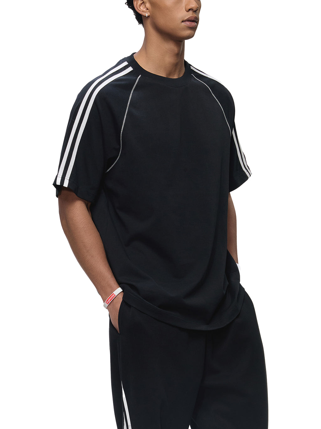 Striped Contrast Stitch T-Shirt