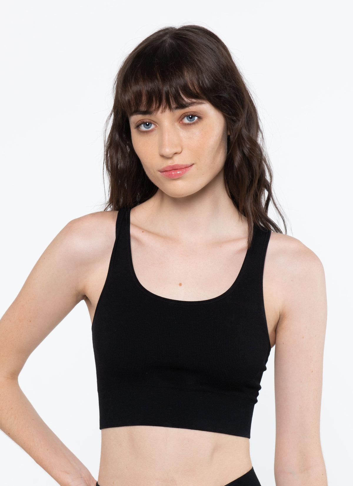 Racer Crop Modal Wire-Free Bralette - Black