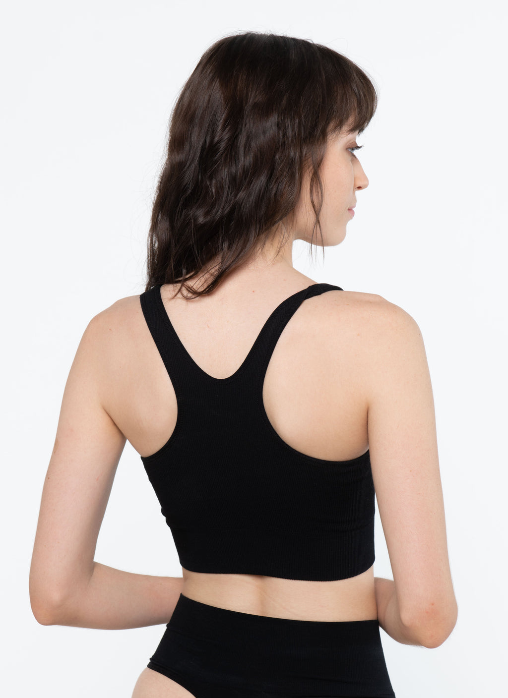 Racer Crop Modal Wire-Free Bralette - Black