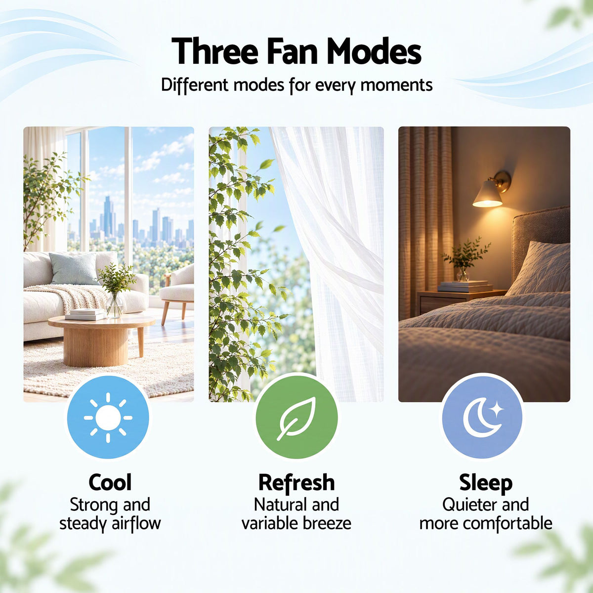 Devanti Tower Fan with Remote, 3 Speeds, 3 Modes & 7.5-Hour Timer - White