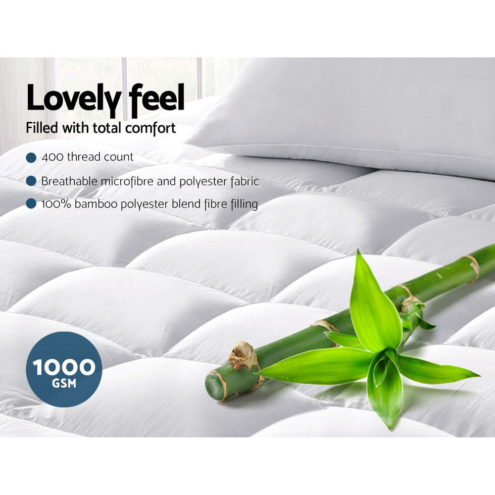 Giselle Bedding 1000GSM Bamboo-Blend Pillowtop Mattress Topper – Double – 5cm – supplier photo 3 of 8