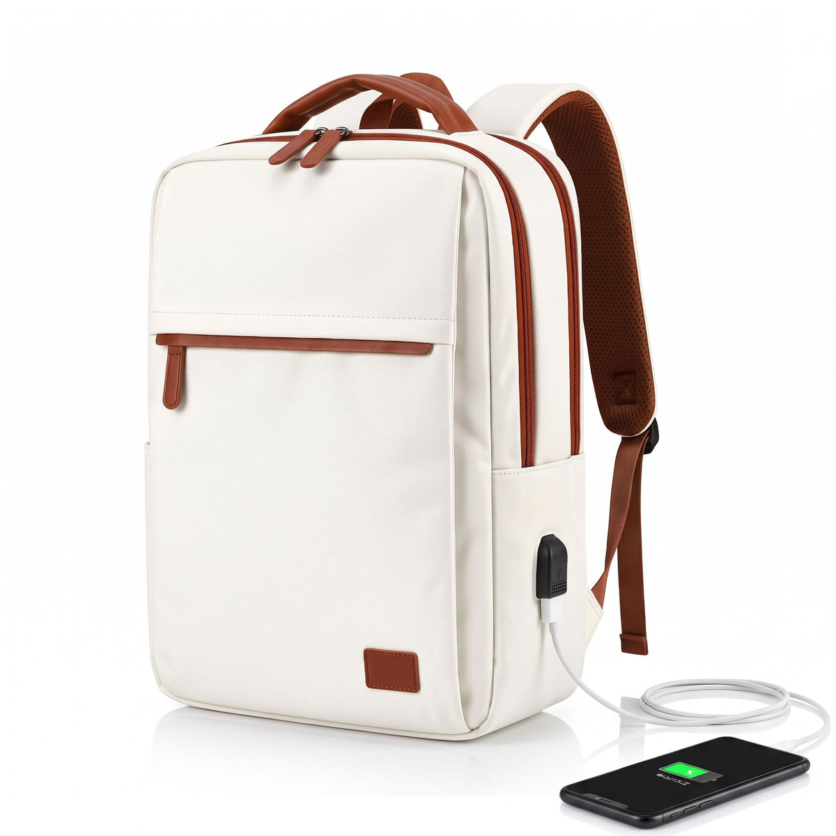 Wanderlite 20L USB Laptop Travel Backpack - Beige