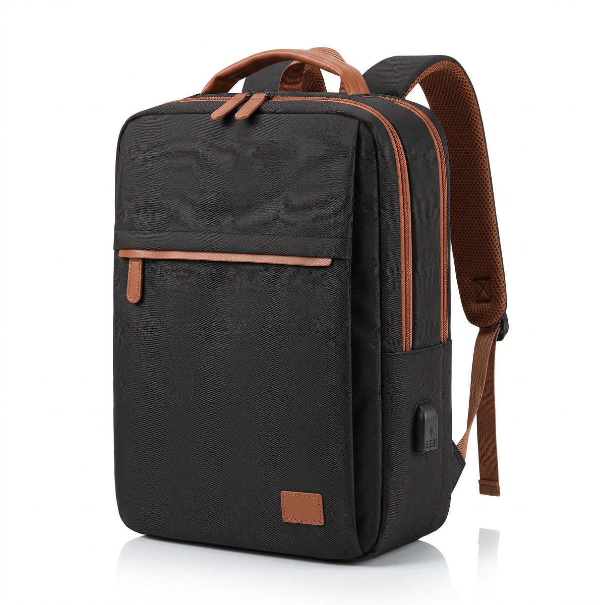 Wanderlite 20L USB Laptop Travel Backpack - Black