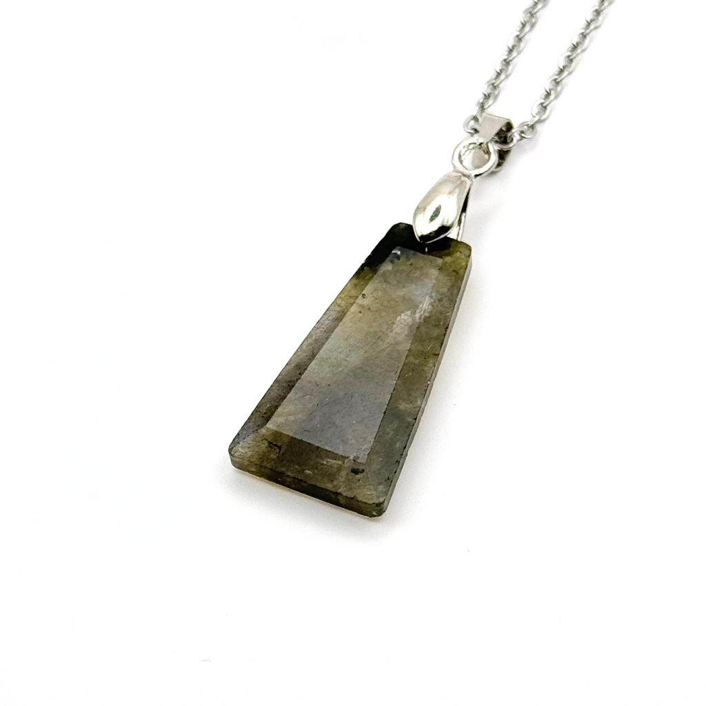 Trapezium Faceted Natural Gemstone Necklace