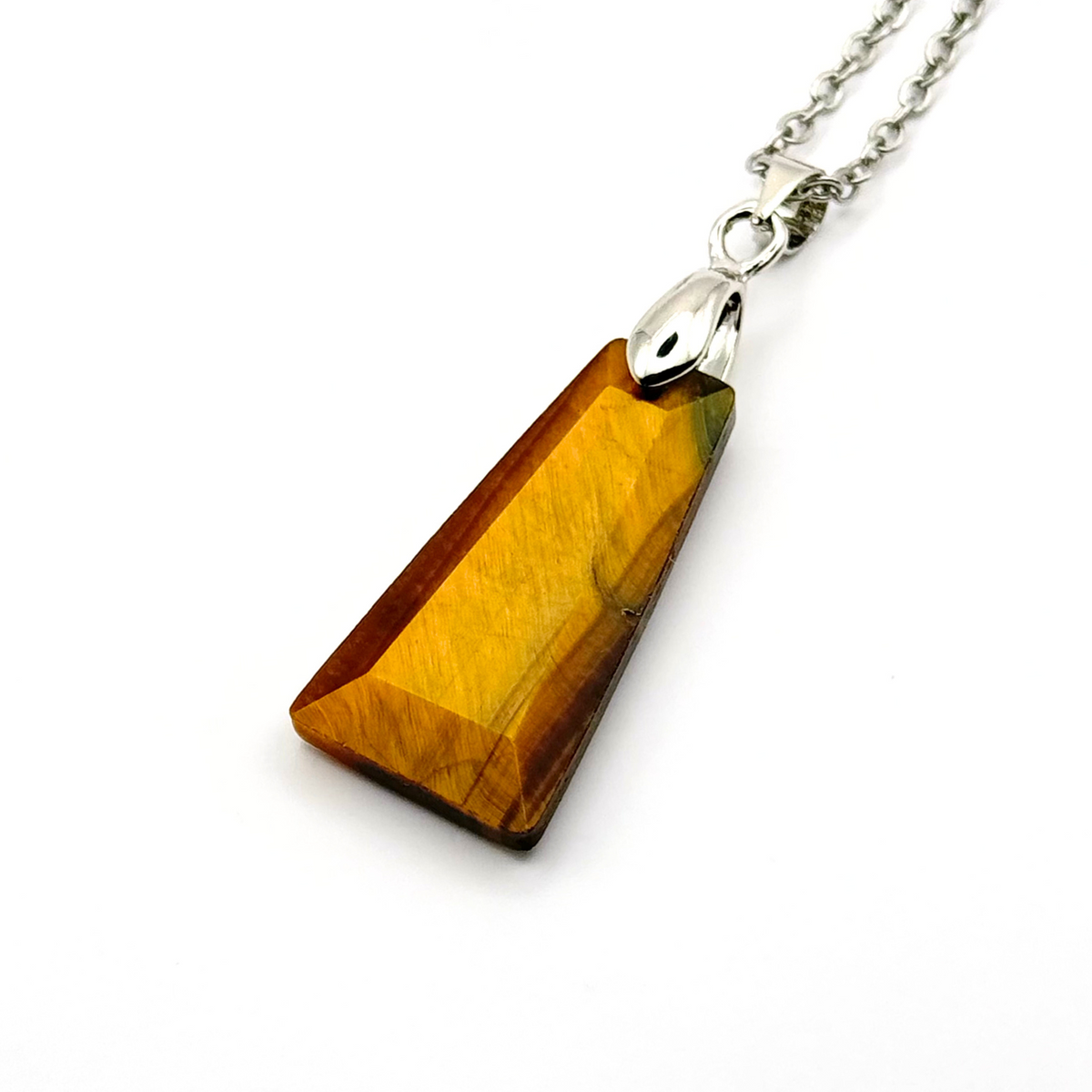 Trapezium Faceted Natural Gemstone Necklace