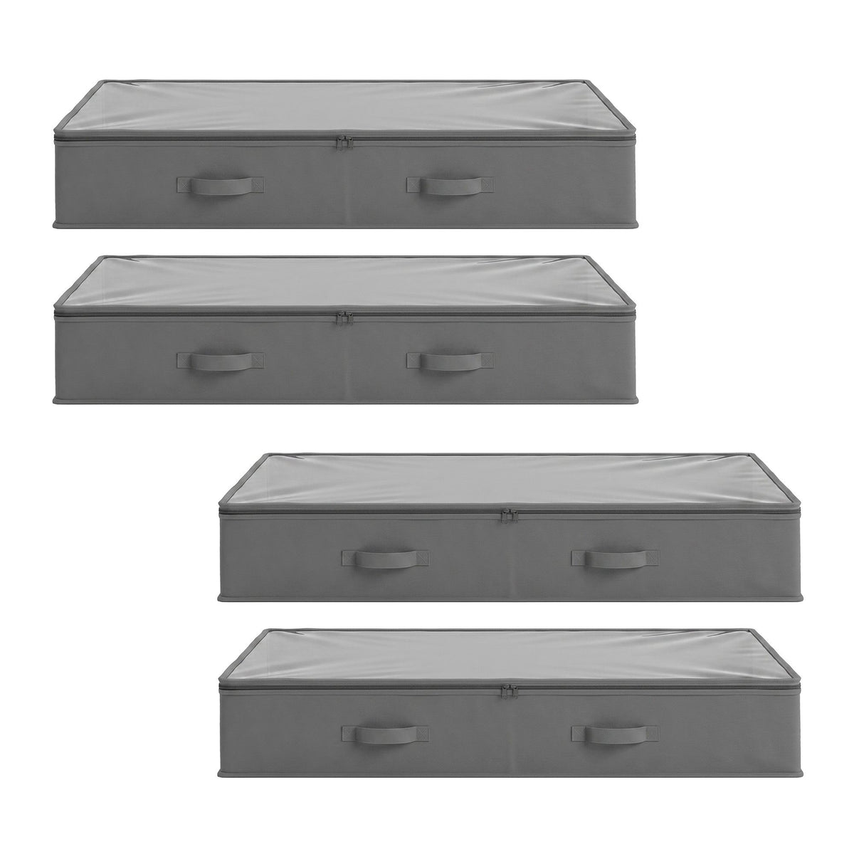 Artiss 90L Under-Bed Fabric Storage Containers – Set of 4, Grey