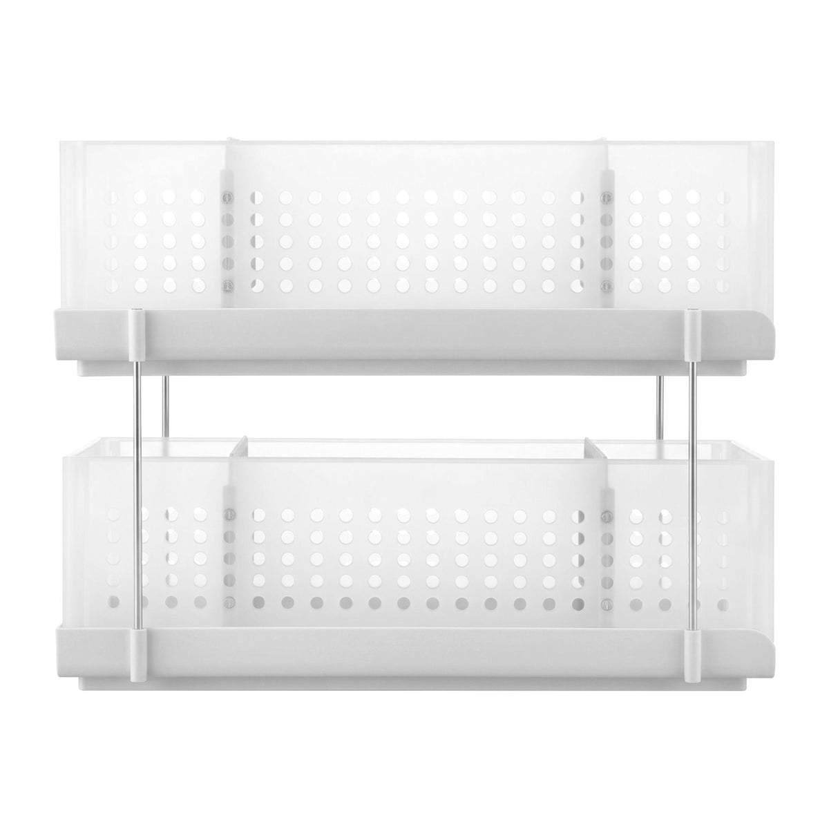 Artiss Narrow Two-Tier Pull-Out Under-Sink Organiser – White