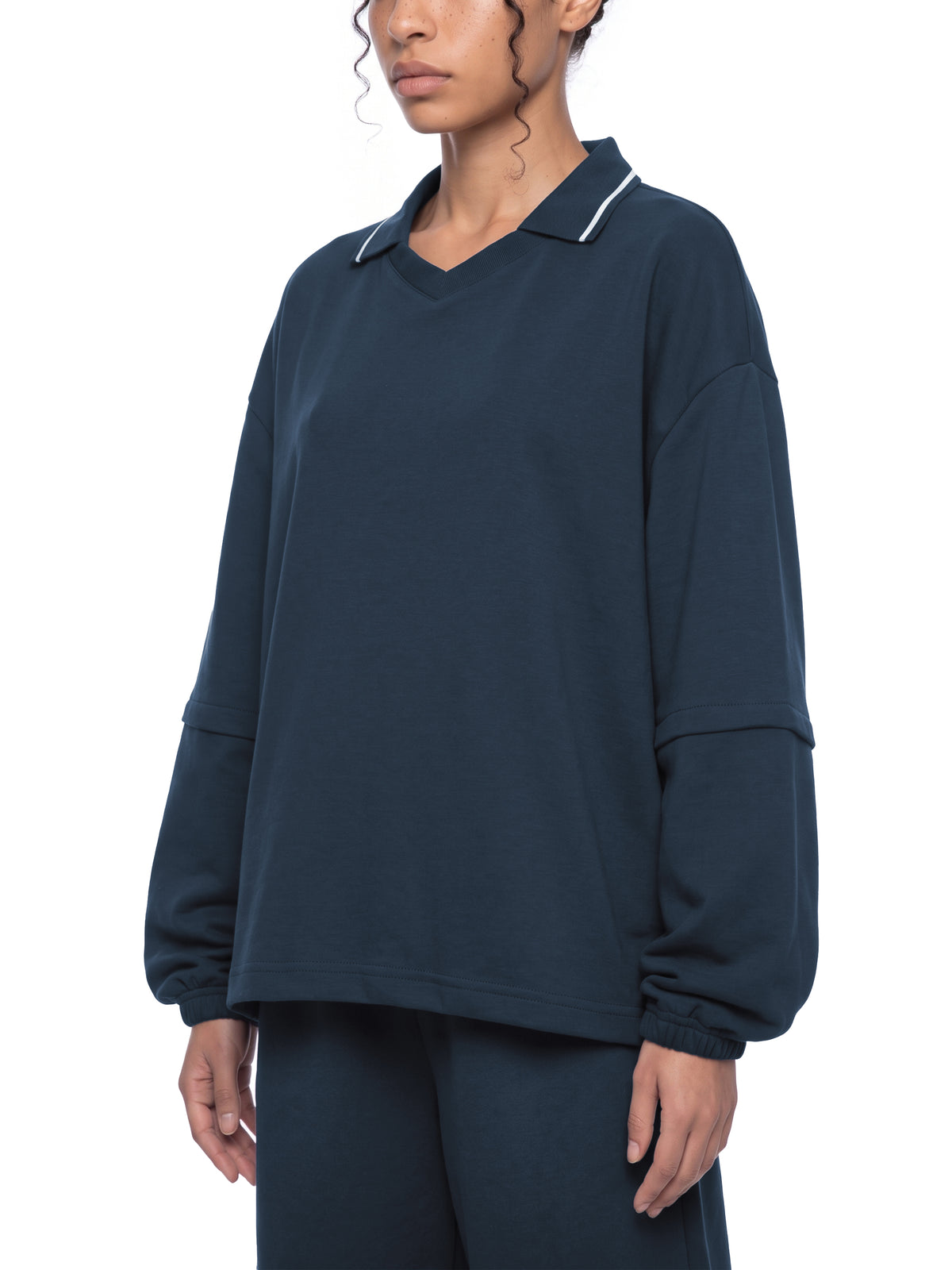 Unisex Boxy Collared Detachable Sweatshirt