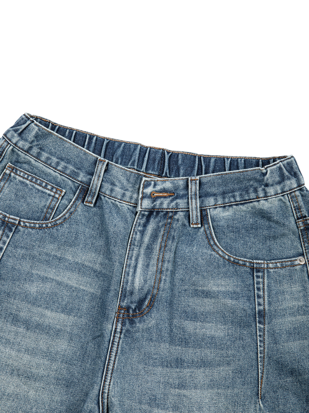 Unisex Vintage Wash Barrel Leg Denim Jeans 13