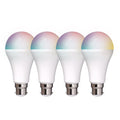 Connect Smart 4 Pack 10W B22 RGB LED Light Bulb
