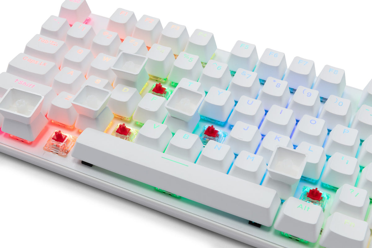 G-TEK Cyborg 87-Key Mechanical RGB Gaming Keyboard – White