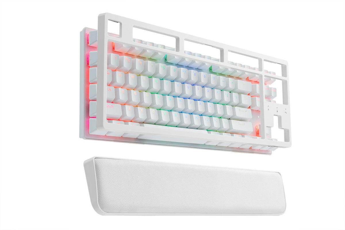 G-TEK Cyborg 87-Key Mechanical RGB Gaming Keyboard – White