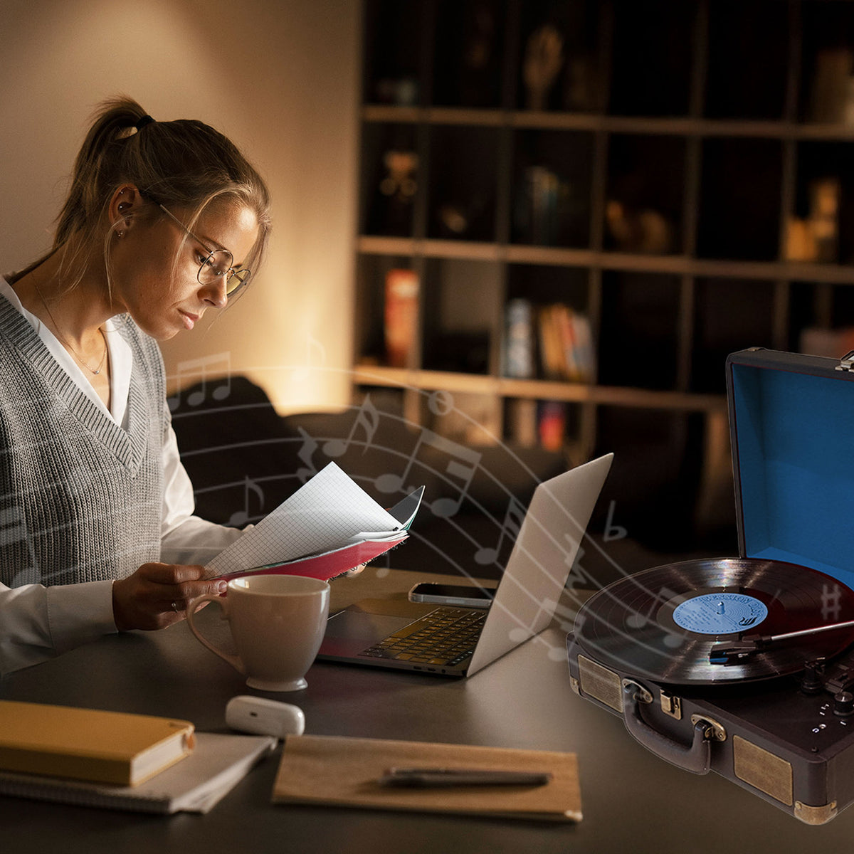 Bluetooth Suitcase Turntable with Speaker — product image 4