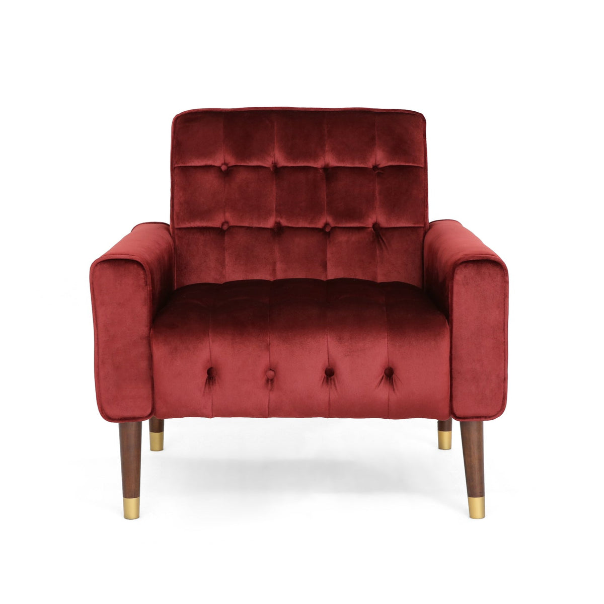 Lewisham Garnet Tufted Velvet Armchair