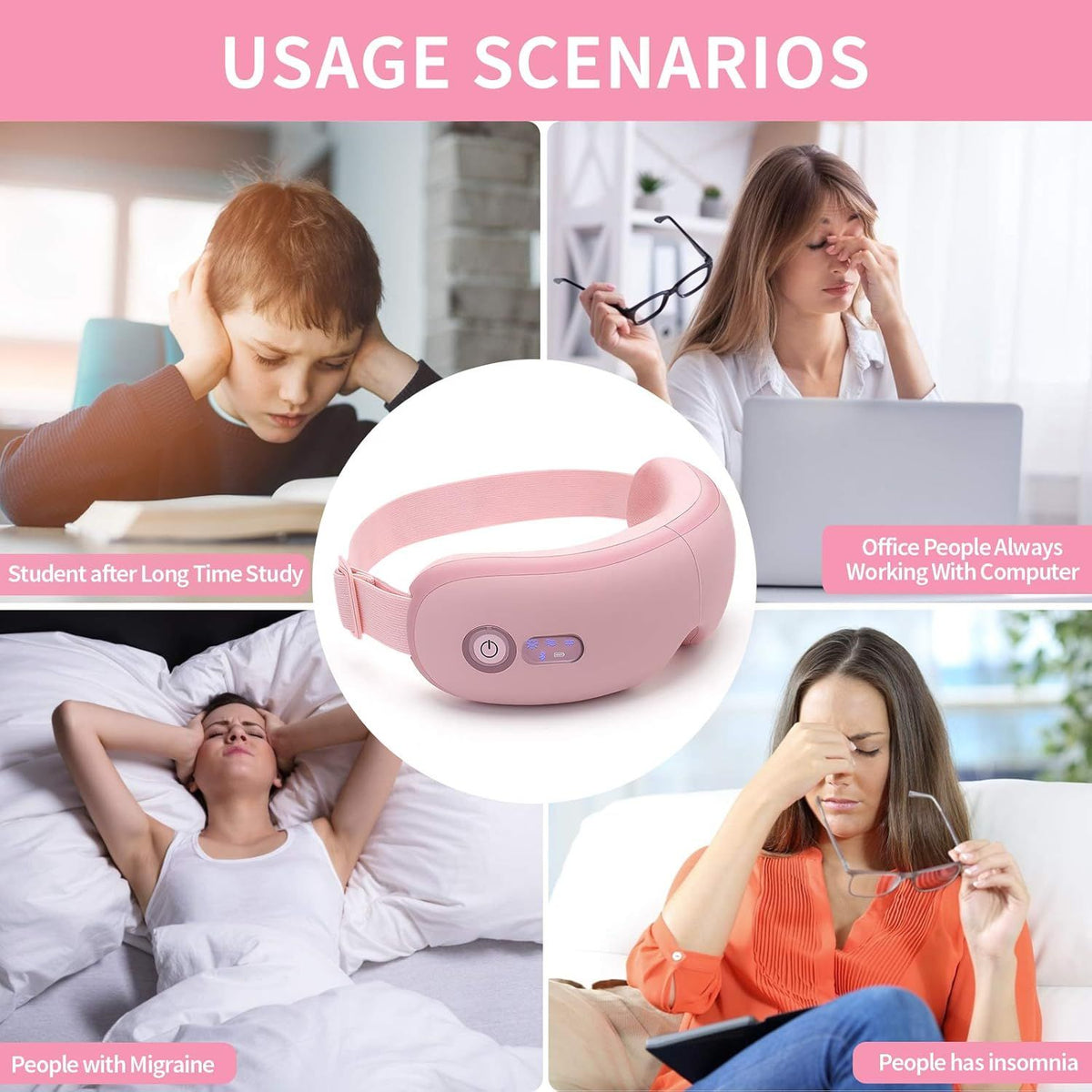 Heated Eye Massager with Vibration and Bluetooth Audio