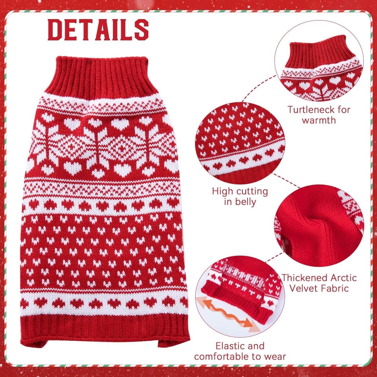 Sleeveless Christmas Dog Sweater - M — product image 2 of 6