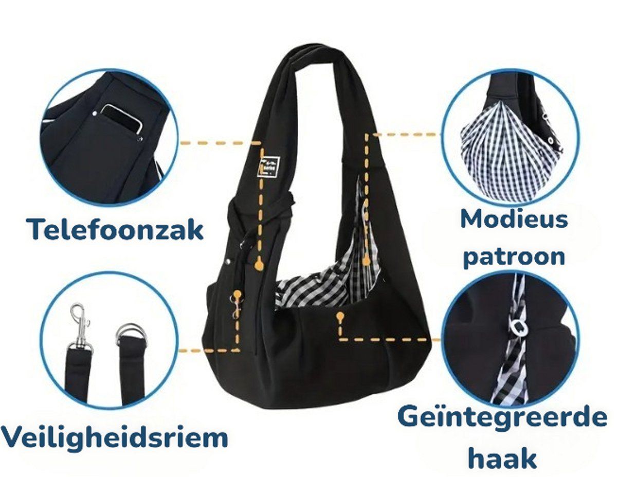 Black Soft Pet Sling Carrier — product image 2 of 5