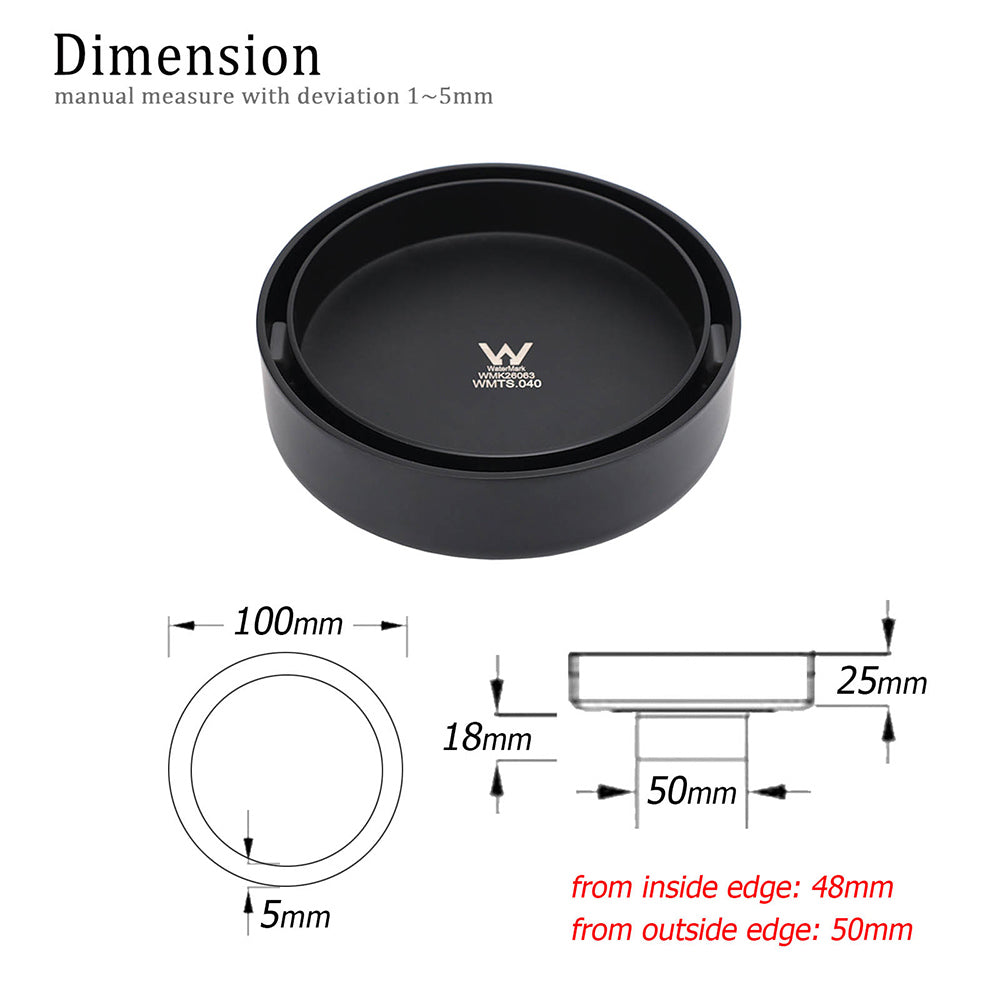 Watermark Matt Black Round 100mm Tile Insert Floor Drain Shower Grate 50mm Waste — product image 2 of 4