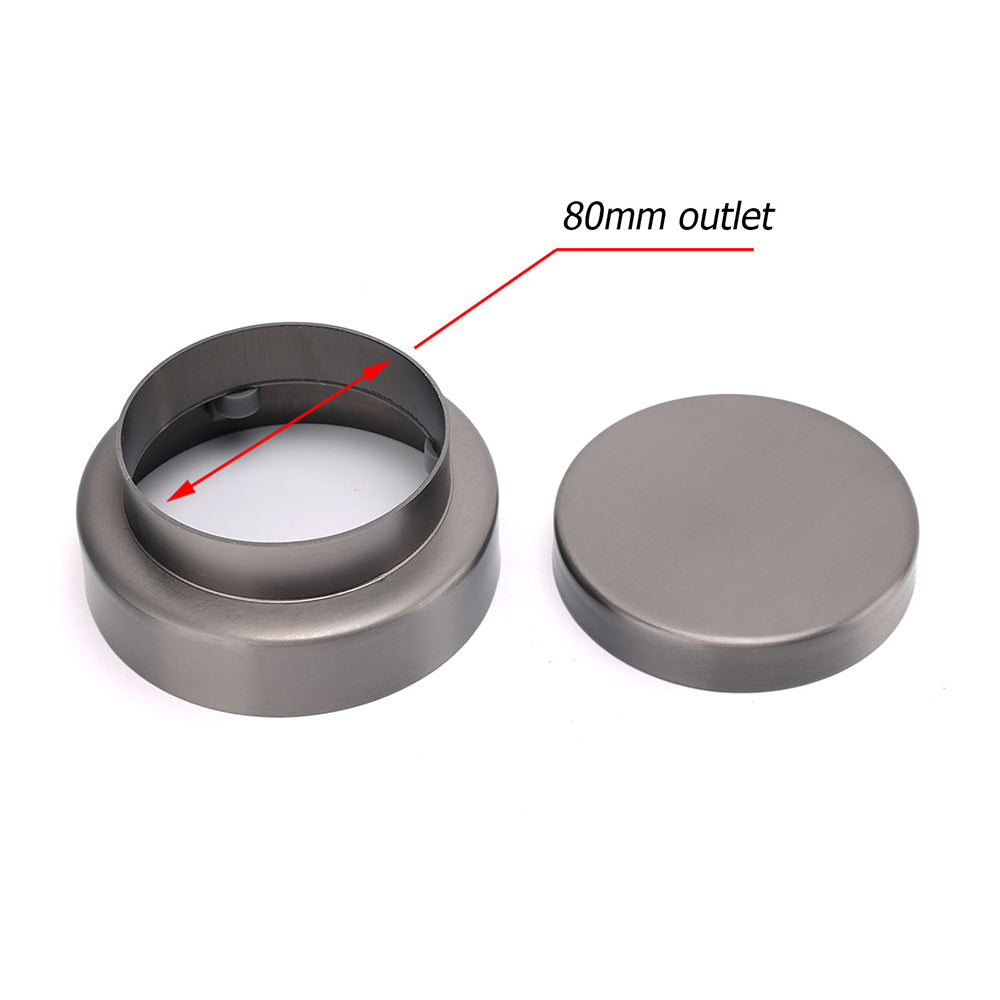 Gun Metal Round 100mm Diameter Tile Insert Floor Drain Shower Grate 75mm Outlet — product image 4 of 4