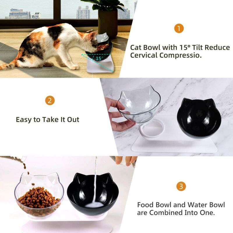 15° Raised Double Pet Feeding Bowls with Stand - product photo 2 of 4
