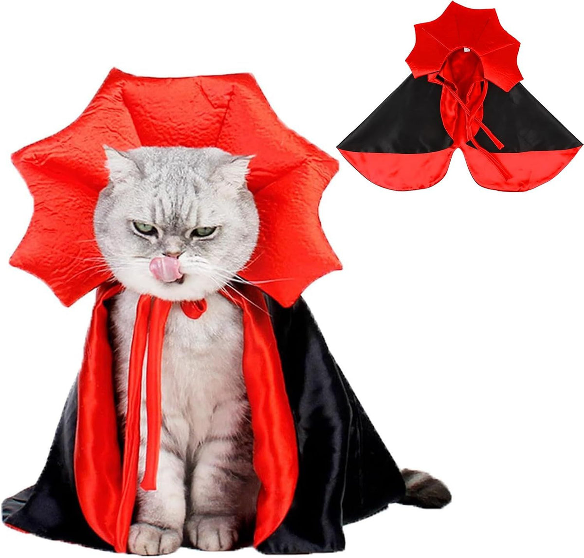 Red & Black Vampire Cape Pet Costume – product image 1 of 6