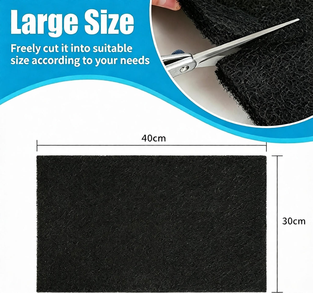 Activated Carbon Aquarium Filter Pad – 30 × 40 cm - product photo 2 of 6