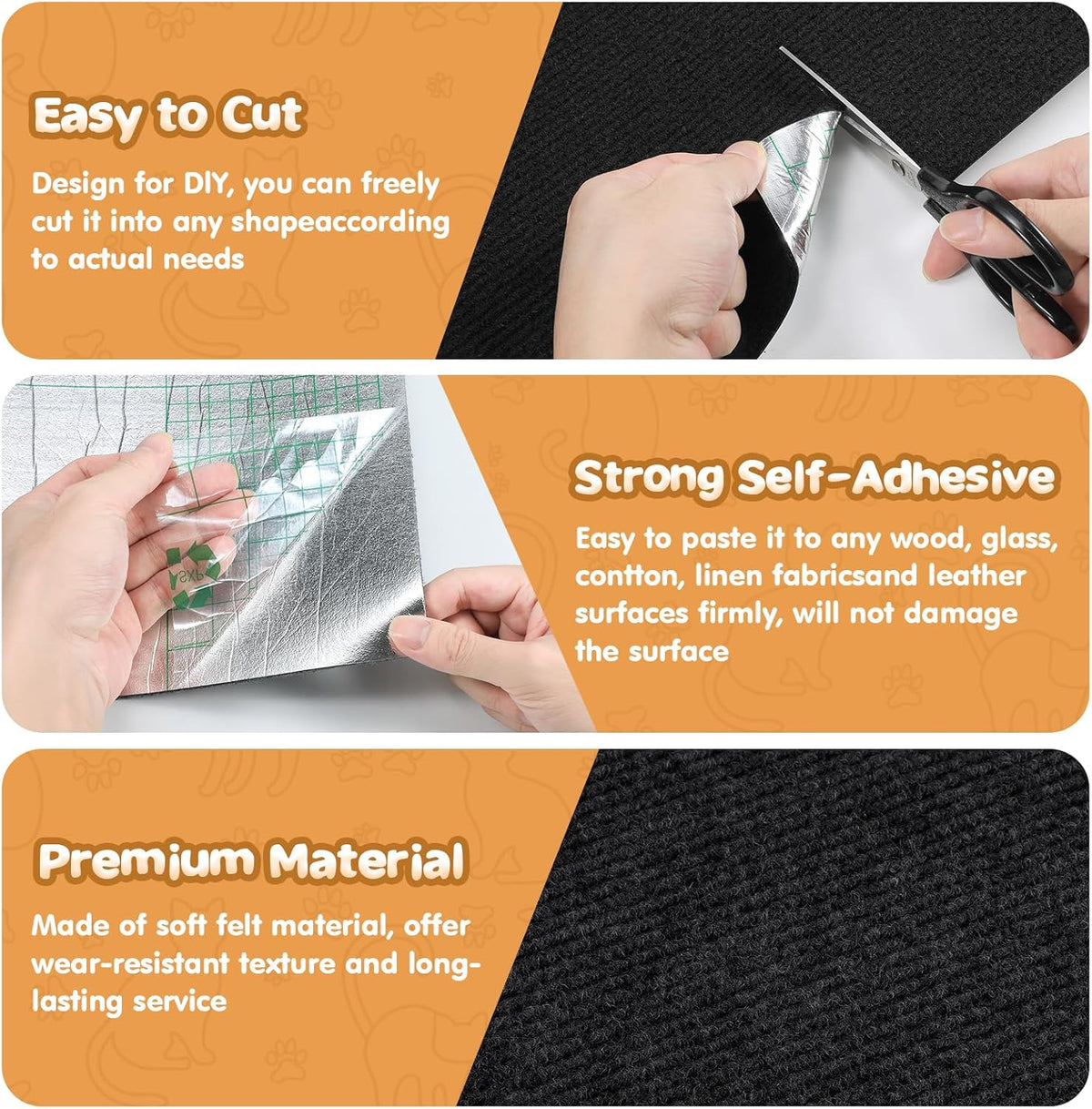 Self-Adhesive Cat Scratching Mat - Light Grey - 78.7 × 15.8 in - product photo 5 of 6
