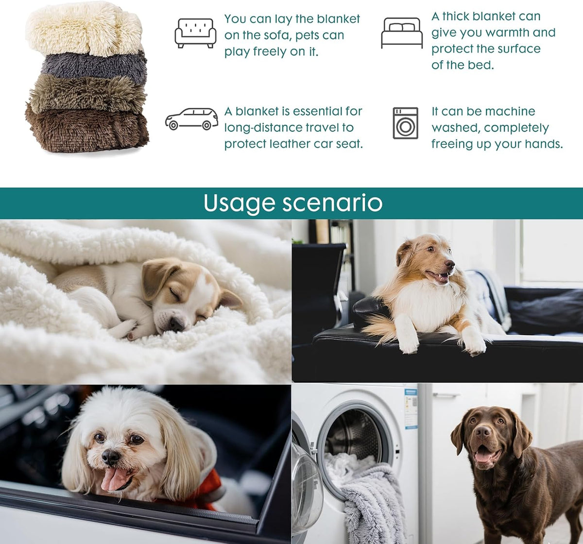 Waterproof Dog Blanket for Couch & Furniture Protection (Pack of