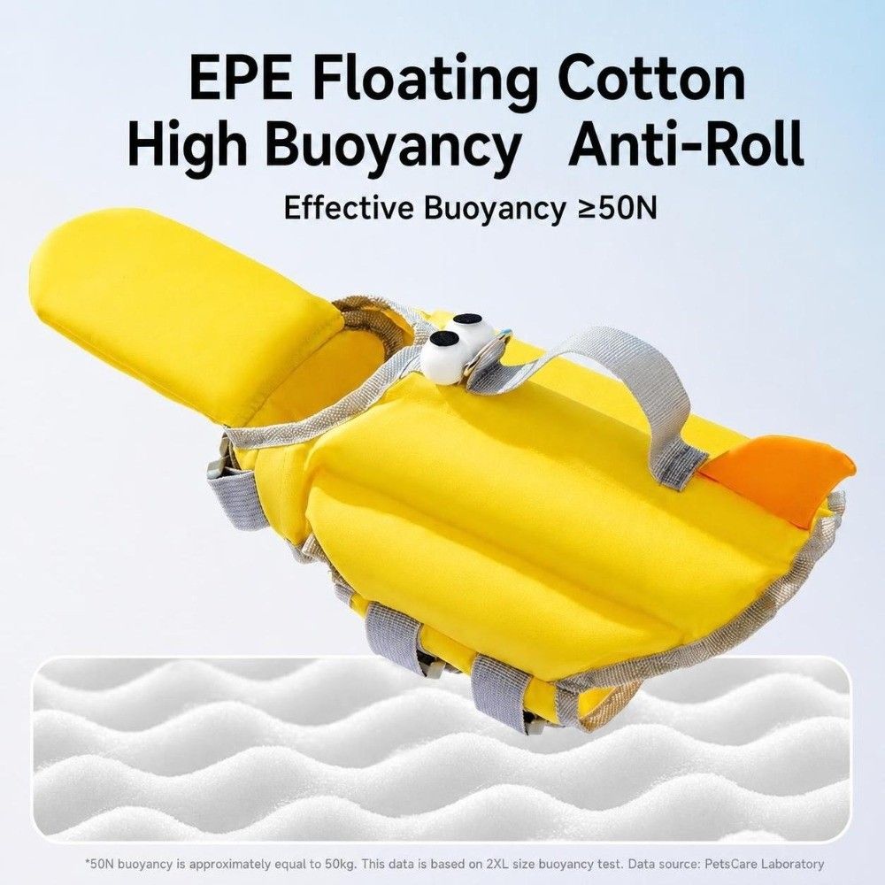 Dog Swim Flotation Vest with Chin Panel – Yellow – M – supplier product photograph 5 of 10