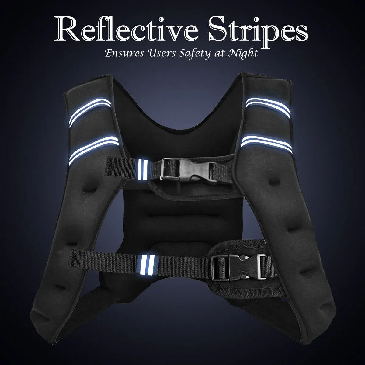Weighted Vest With Mesh Pocket & Adjustable Buckle — 10kg / Black